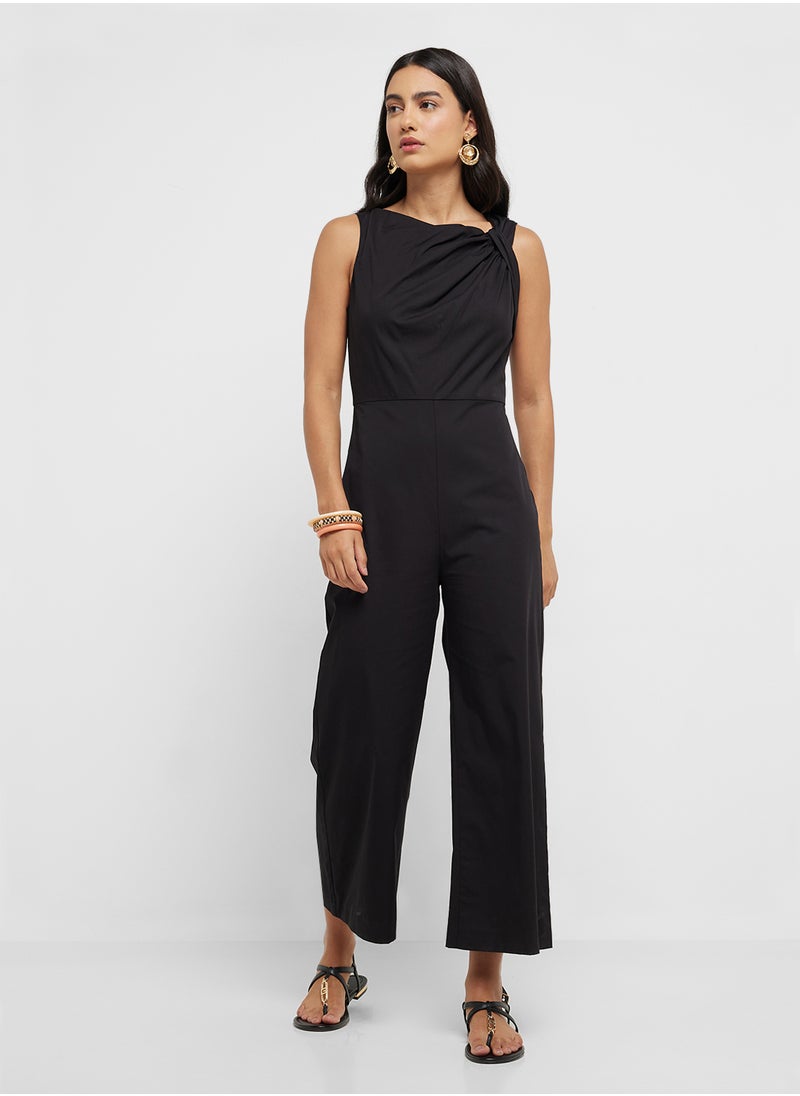 MANGO Long Culotte Jumpsuit With Draped Neck  - Image 4