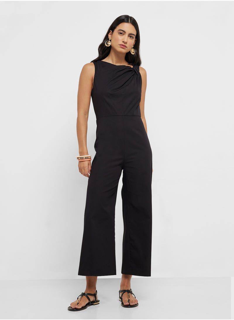 MANGO Long Culotte Jumpsuit With Draped Neck  - Image 1