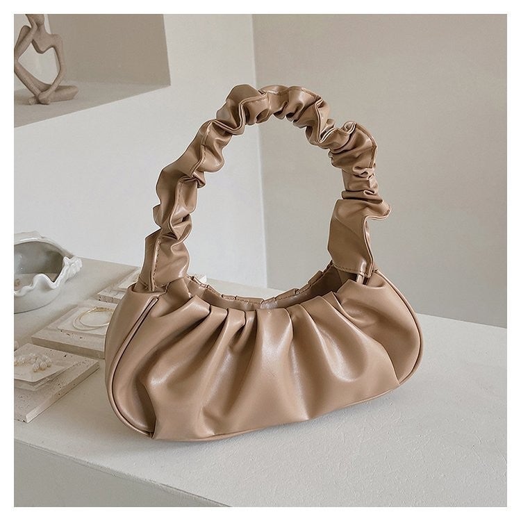 Pleated Cloud Bag Women 2026 Spring Summer New Style Fresh Fashion Handbag Solid Color Large Capacity Shoulder Bag - Image 4