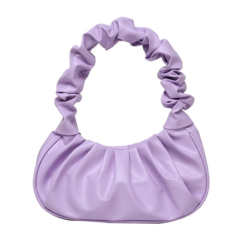 Pleated Cloud Bag Women 2026 Spring Summer New Style Fresh Fashion Handbag Solid Color Large Capacity Shoulder Bag - Image 5