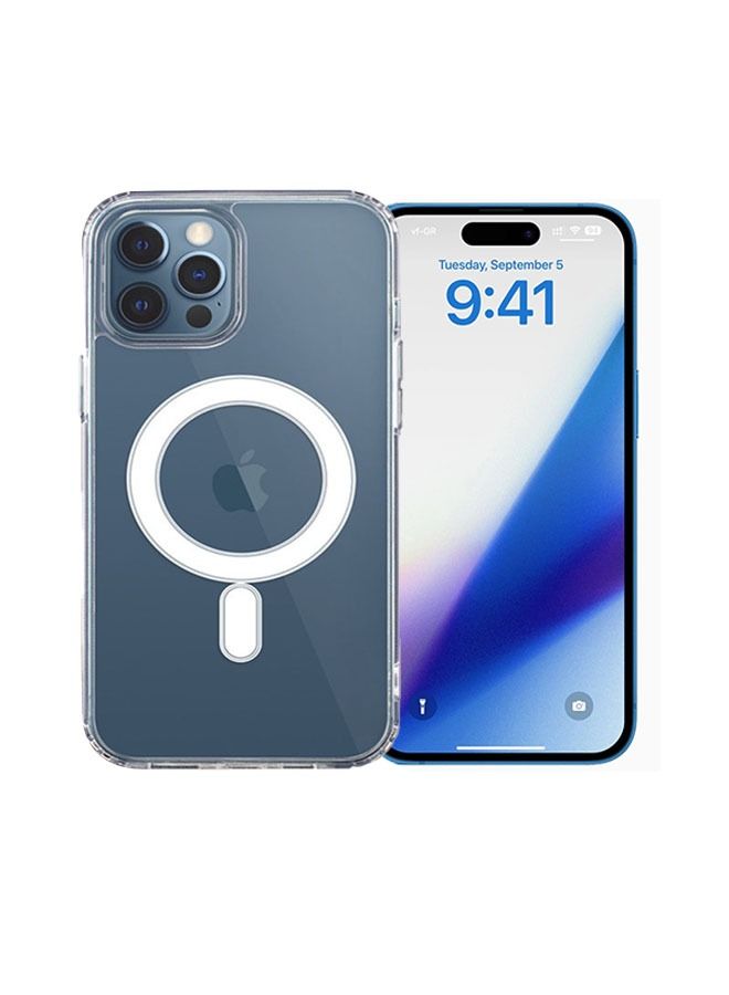 كاست ويف تنطبق على اي فون 15 برو مع magsafe حالة الهاتف شفافة - Image 1