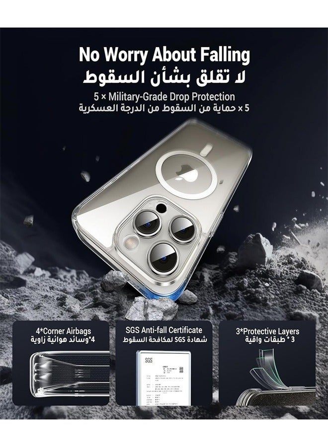 كاست ويف تنطبق على اي فون 15 برو مع magsafe حالة الهاتف شفافة - Image 2