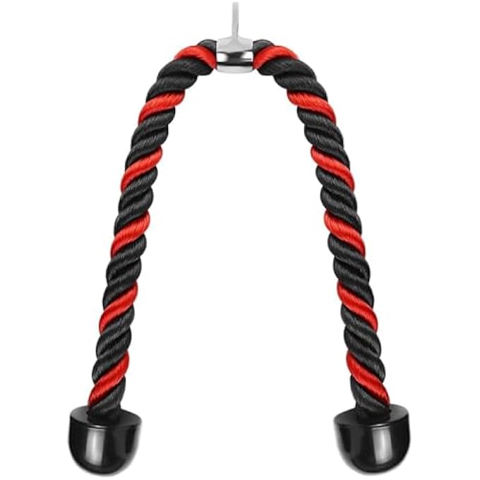 rayihni Deluxe Rope Gym Pull Down Cable Attachment,27.56 Inch Length,Easy To Grip & Non-Slip Pulldown Attachments Workout Exercise Rope With Snap Hook For Gym & Home Workout - Image 1
