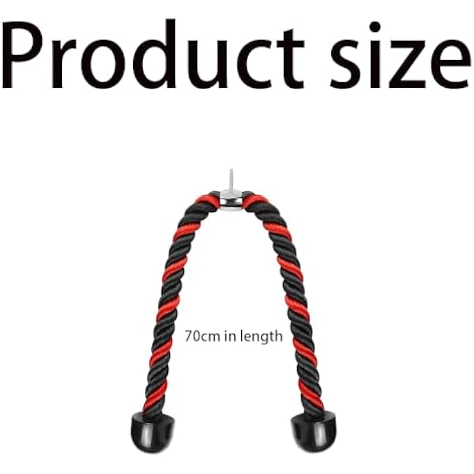 rayihni Deluxe Rope Gym Pull Down Cable Attachment,27.56 Inch Length,Easy To Grip & Non-Slip Pulldown Attachments Workout Exercise Rope With Snap Hook For Gym & Home Workout - Image 3