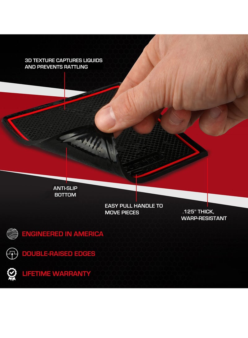 SOLARAE Interior Anti Dust Non-Slip Center Console Cup Holder Inserts Liner Mats for Dodge Challenger Accessories 2015-2020 - Image 3