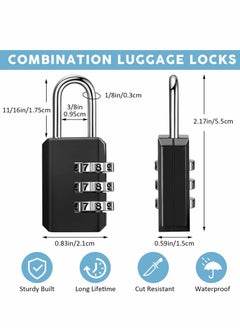 Y&D Locks Travel, Combination Lock, Bag 6 Pack, 3 Digit Padlock for Traveling Toolbox School Gym Door Locker Suitcases Employee Hasp Storage  - Image 2