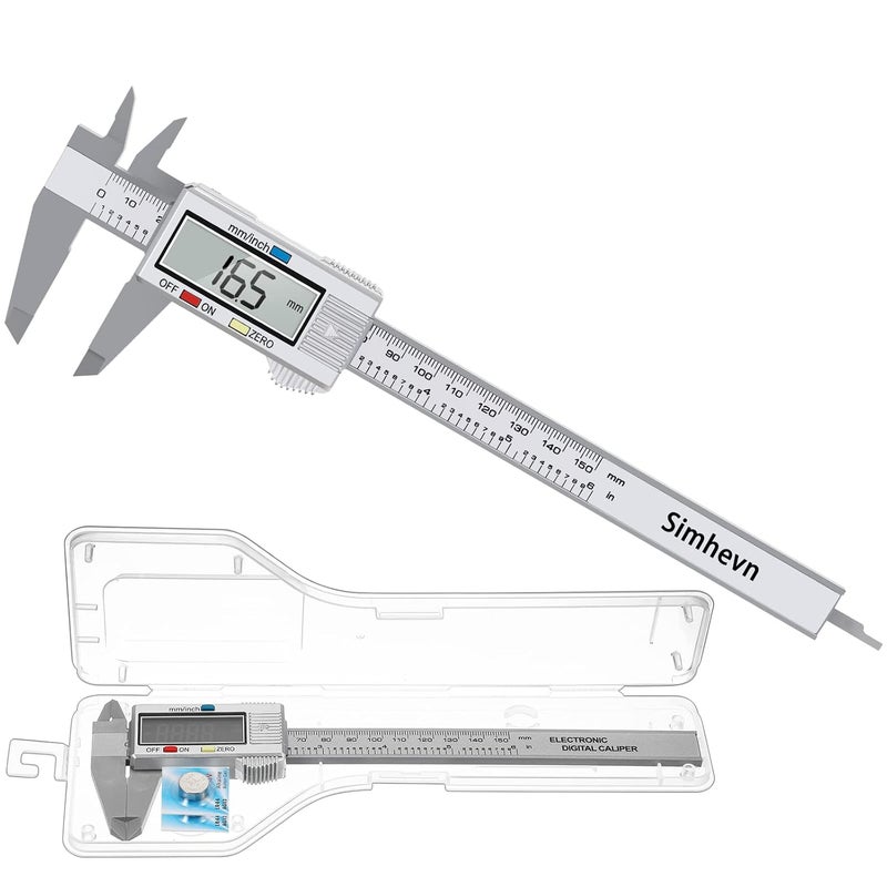 Simhevn Electronic Digital Caliper, LCD | 0 to 6 inch inch/mm Conversion, Automatic Shutdown Function, Very Suitable for Home/Jewelry/DIY Measurement, etc - Image 1
