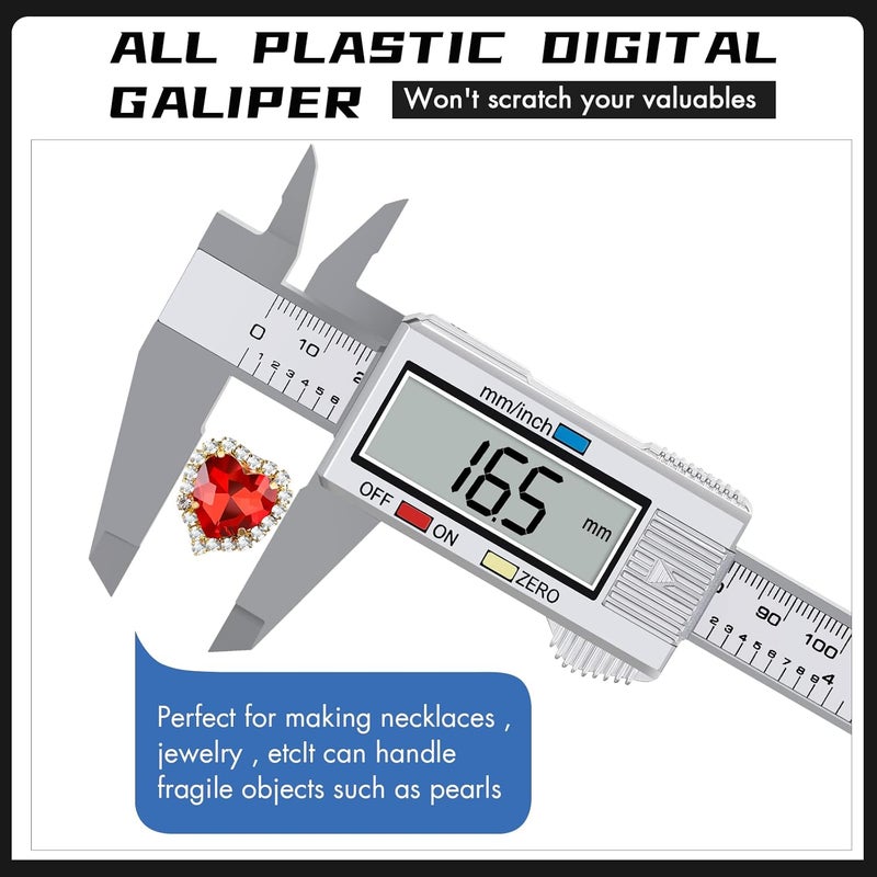 Simhevn Electronic Digital Caliper, LCD | 0 to 6 inch inch/mm Conversion, Automatic Shutdown Function, Very Suitable for Home/Jewelry/DIY Measurement, etc - Image 5
