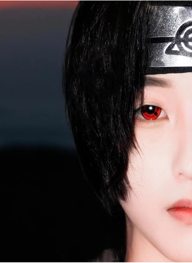 Unibling - Unibling Itachi Uchiha's Sharingan Naruto Yearly Colored Contact Lenses, Unisex Cosmetic Contact Lenses, Enlargement Collection, Cosplay, With Case - Image 1