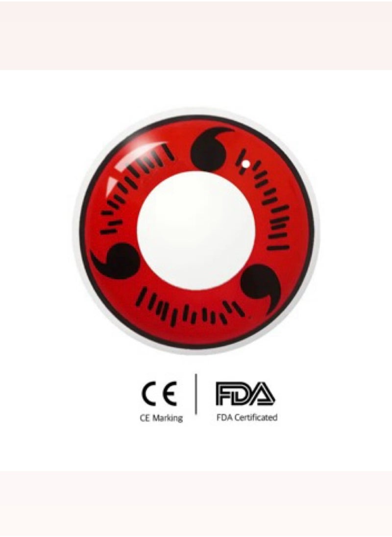 Unibling - Unibling Itachi Uchiha's Sharingan Naruto Yearly Colored Contact Lenses, Unisex Cosmetic Contact Lenses, Enlargement Collection, Cosplay, With Case - Image 1