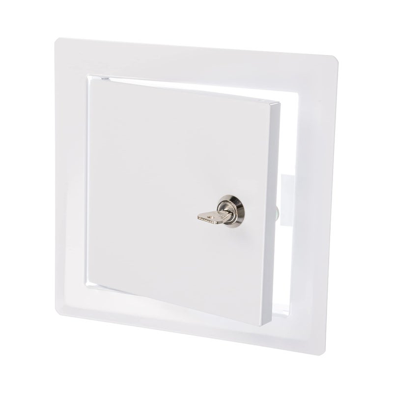 ECOPRO VENT 6 x 6 Lockable White Metal Access Panel Service Shaft Door Panel with Key Plumbing Electricity Heating Alarm Wall Access Panel for Drywall Bathroom Services Access Hole Cover - Image 2