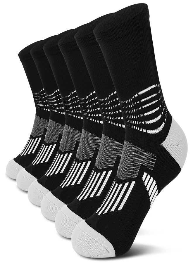 IRAMY Crew Compression Socks Athletic Running Socks for Men Women Plantar Fasciitis Relief 3 Pairs - Image 1