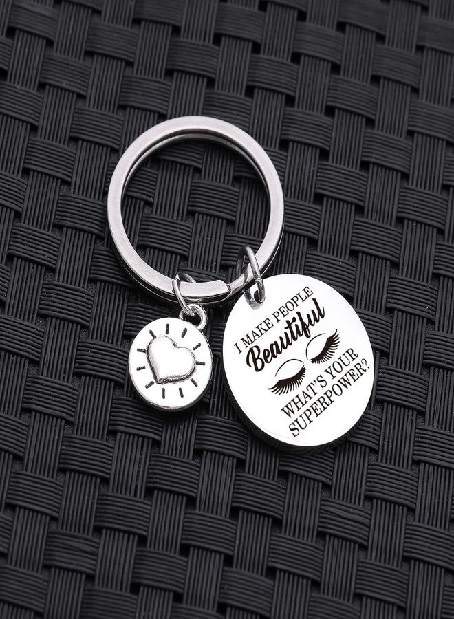 Nothers ASANHAO Beautician Gift Beauty Salon Jewelry Beautician Appreciation Gift Eyelash Keychain Makeup Artists Jewelry Beautician Keychain - Image 2