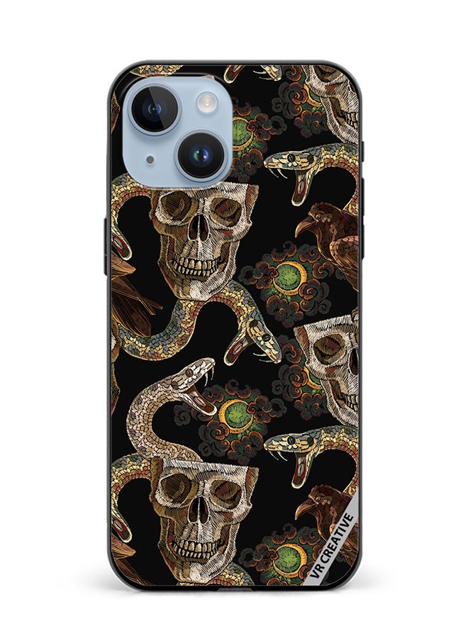 VR CREATIVE Protective Case Cover For Apple iPhone 15 Plus Horror Art Design Multicolour - Image 1