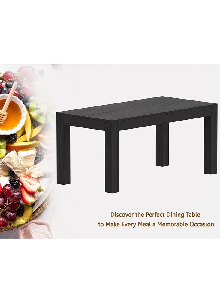 Mahmayi Mahmayi Modern Wooden 6-Seater Dining Table Only - Stylish Anthracite Jura Slate Finish for Kitchen, Dining Room, Living Room  - Image 3
