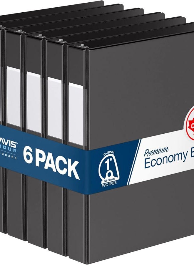 Davis Group Premium Economy, Angle D Ring, Binder, 6 Pack 1" - Image 1