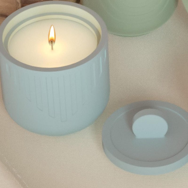 RKPM HOMES RKPM HOMES Candles Holders Resin Mold I Striped Round Shape Concrete Silicone Epoxy Casting Jar Mould with Lid I for DIY Handmade Necklace Art Crafts Jewelry Storage Box Ring Trinket Container (Tri) - Image 3