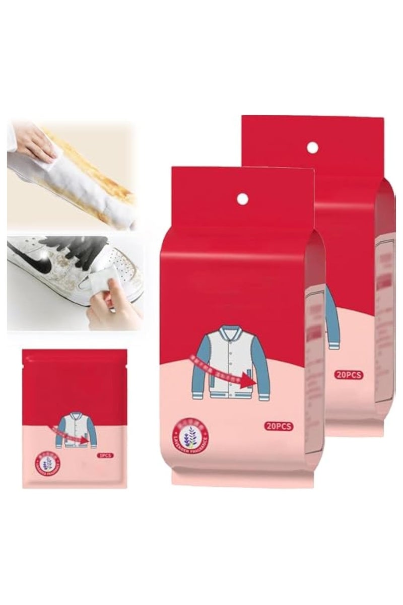 Generic Wet wipes for removing clothing stains, wet wipes for removing stains from laundry, portable wet wipes for stain removal in emergencies, 20 pieces - Image 1