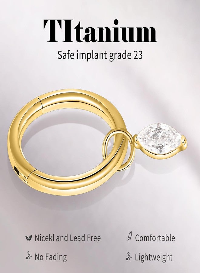 limerencia G23 Titanium Hoops Rook Piercing Jewelry 6mm 8mm 16G 18G Implant Grade Titanium Dangle Huggie Rook Earrings Cartilage/Conch/Daith/Helix Piercing Stacking Rings for Women Men Sensitive Ears - Image 2