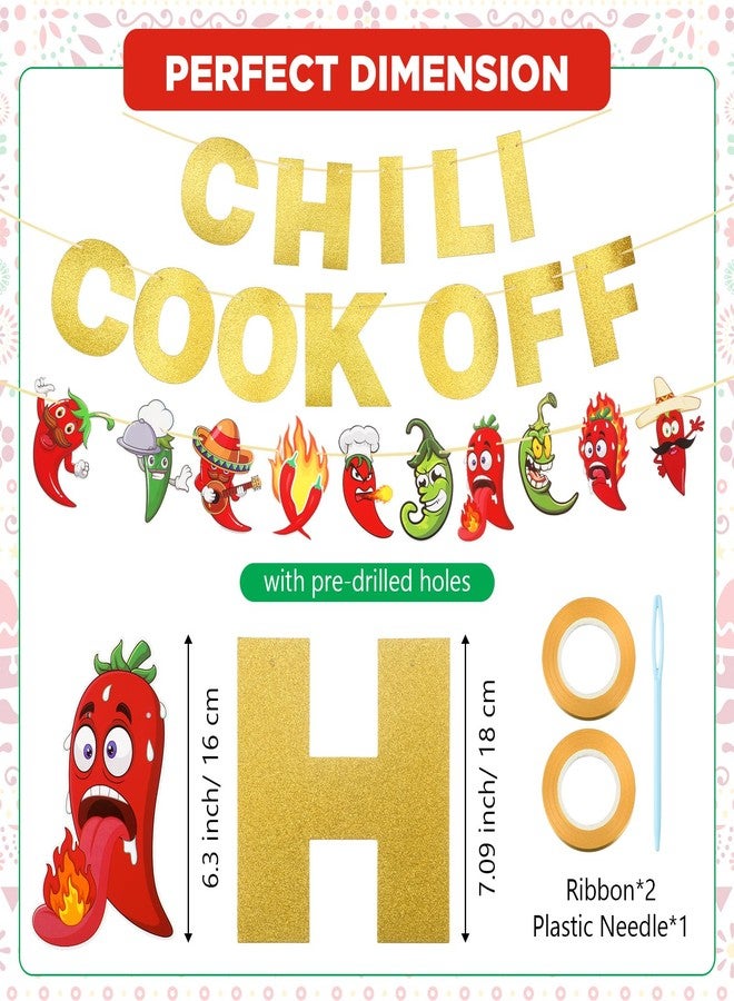RoundFunny 31 Pcs Chili Cook off Decorations Include Chili Cook off Banner Fire Foil Balloons Latex Balloon Artificial Hanging Pepper String for Chili Festival Party Supplies Fiesta Home Farm Wall - Image 2