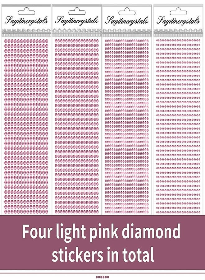 Doneace 3090PCS Face Gems Eye Jewels Rhinestones Crystals Stickers 3/4/5/6mm with Light Pink Rhinestones Stickers for Body, Stick on Jewels Makeup Glue for Face Eye Hair Nails Make up and Craft Decor - Image 3