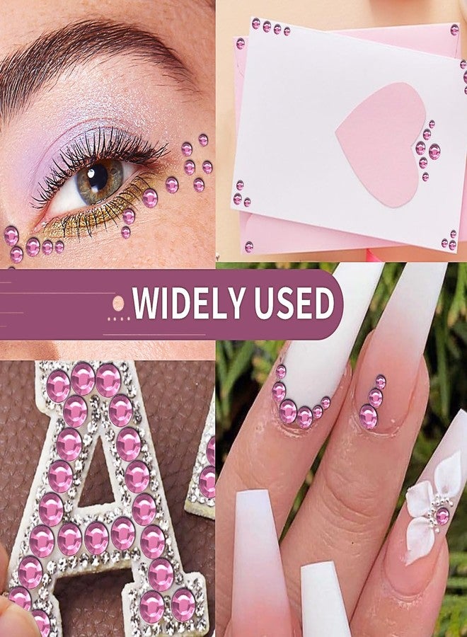 Doneace 3090PCS Face Gems Eye Jewels Rhinestones Crystals Stickers 3/4/5/6mm with Light Pink Rhinestones Stickers for Body, Stick on Jewels Makeup Glue for Face Eye Hair Nails Make up and Craft Decor - Image 4