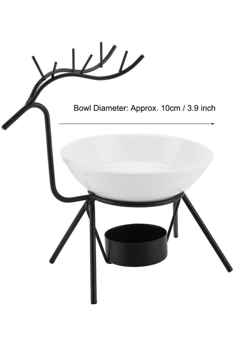 EHOME - Candle Holder Oil Burner, Ceramic Tealight Oil Diffuser Deer Shape Iron Essential Oil Aroma Burner Candle Holder Home Decoration - Image 1