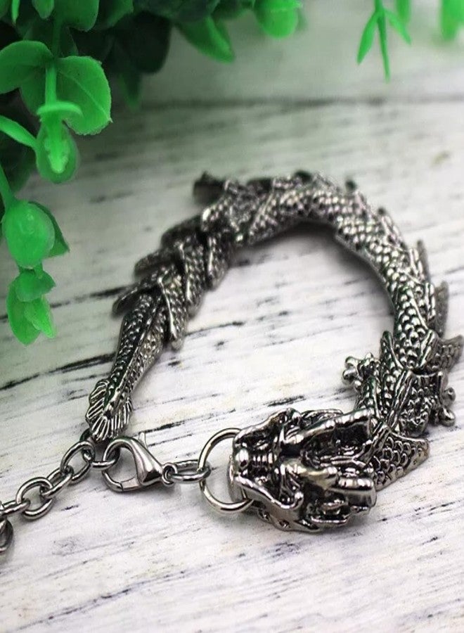 THE MEN THING TIBETAN DRAGON -15" mm Pure Alloy Bracelet with Lobster Claw Buckle for Men & Boys (8" inch) - Image 5