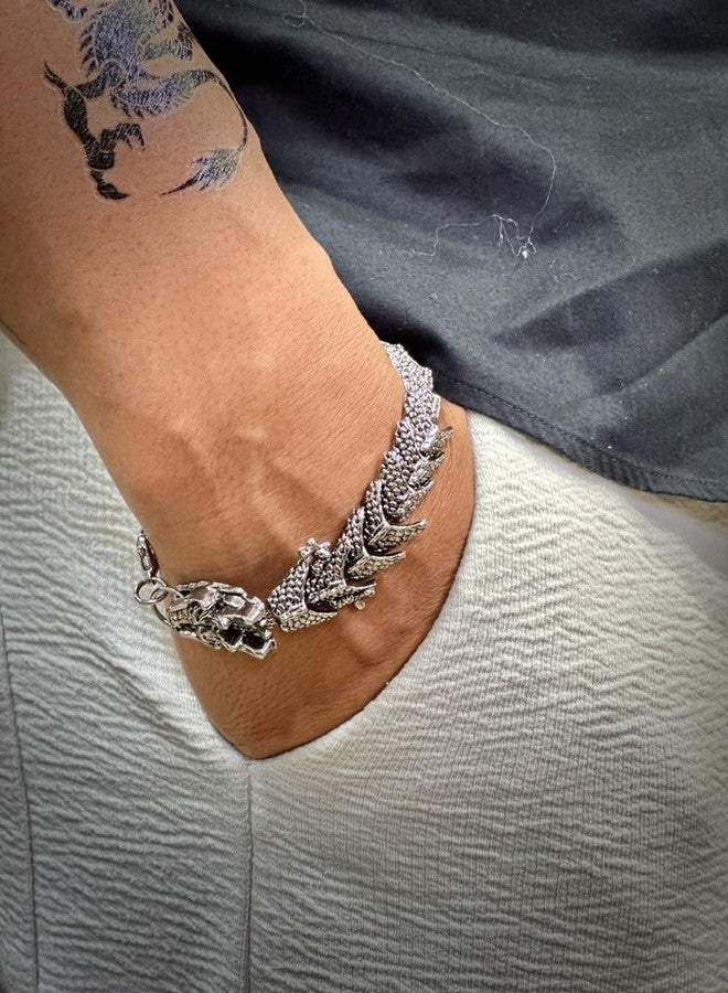 THE MEN THING TIBETAN DRAGON -15" mm Pure Alloy Bracelet with Lobster Claw Buckle for Men & Boys (8" inch) - Image 2