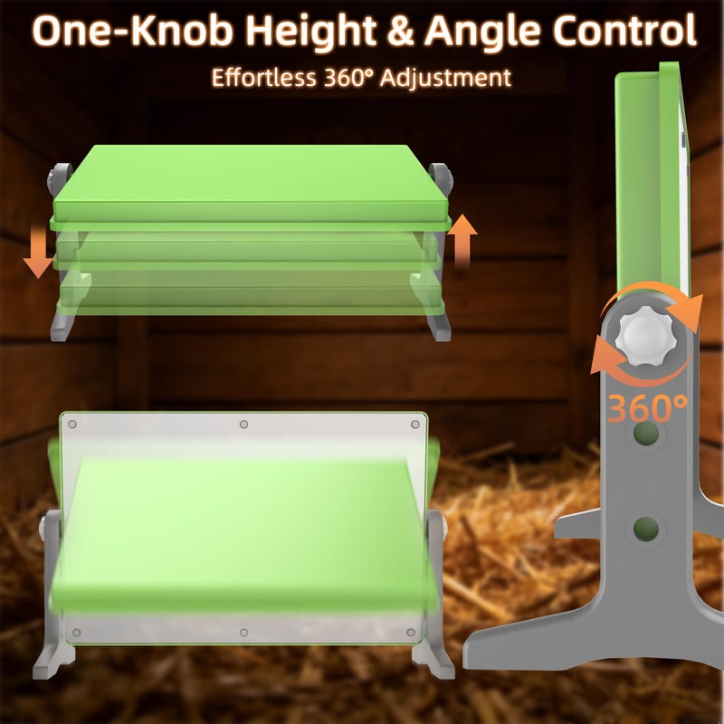 fuzzy-bird Fuzzy Bird Chick Brooder (12''*8'') Brooder Heater for Chicks Ducks and Birds Incubation Heating Keep Chicks Warm Newly Upgraded Temperature Adjustable Height Adjustable Chick Heating Plate - Green - Image 2