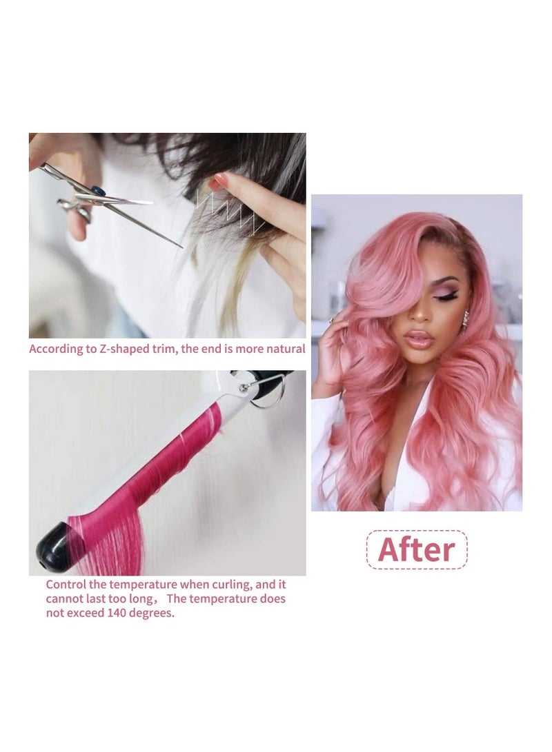 syosi 10 قطع الشعر الوردي كليب في الشعر الوردي التمديد الاصطناعية مستقيم تسليط الضوء على قطع الشعر الأزياء تأثيري حزب كليب في الشعر للفتيات النساء - Image 5