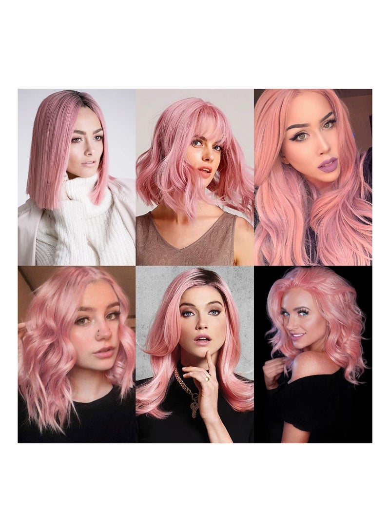 syosi 10 قطع الشعر الوردي كليب في الشعر الوردي التمديد الاصطناعية مستقيم تسليط الضوء على قطع الشعر الأزياء تأثيري حزب كليب في الشعر للفتيات النساء - Image 2