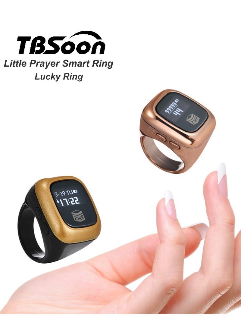Luxury Prayer Smart Ring, Lucky Ring, Smart Tasbih Beads Ring, Watch Ring, with Prayer Counters, Long Battery, OLED Display, Fashionable, Cool, Perfect for Daily Wear and Gift Giving, Man and Women Samrt Ring, TBSoon iQIBLA Zikr Ring  - Image 2