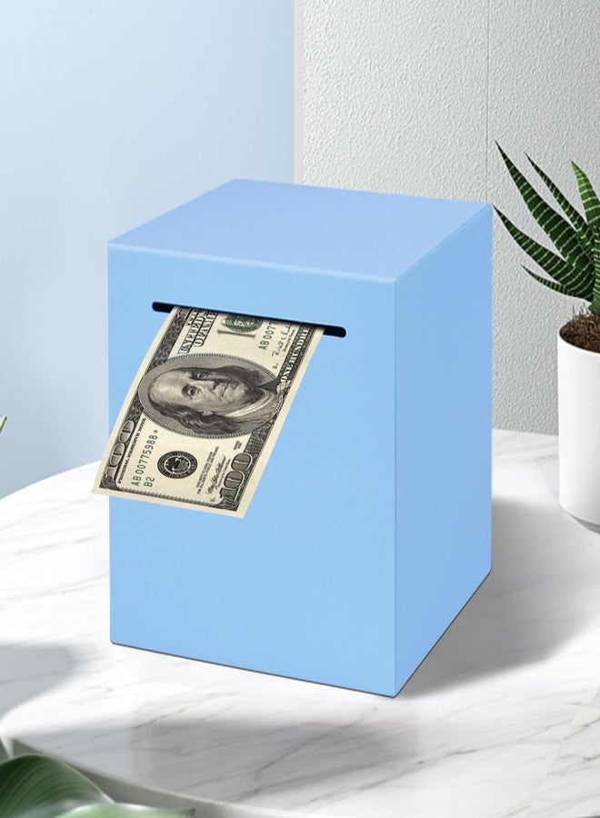 Totola Stainless Steel Piggy Bank for Adults, Indestructible Savings Box for Cash, Must-Break-to-Open Metal Secure Money Banks for Kids, Unbreakable Coin Bank for Money Saving Plan (Blue, 4.72inch) - Image 5