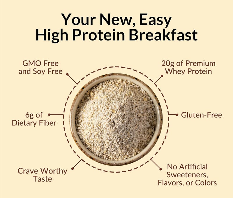 Naked Nutrition Naked Oats - Cinnamon Roll Flavored Oatmeal with 20G Protein, Gluten Free Instant Oatmeal for Breakfast or Smoothies - Image 3