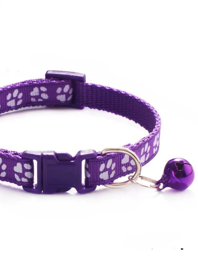 Generic Pet Collar Paw Adjustable Safety Buckle Cat Dog Puppy Kitten Necklace with Bell 