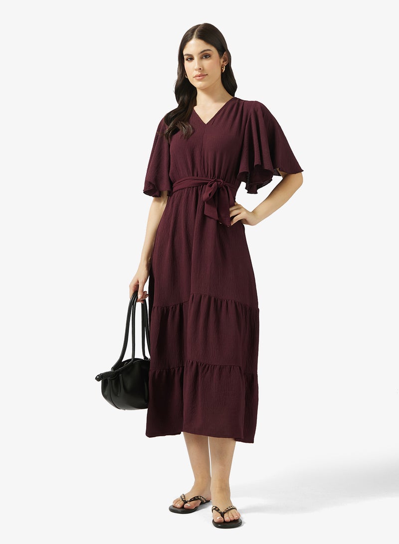 Ripples Ladies Long Dress With Ruffle Sleeves - Image 4