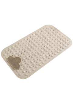 Arabest Shower Mat, Non-Slip Bath Mat with Suction Cups and Drain Holes, Foot Scrubber Mat for Bathroom, Feet Massage, 40cmx70cm (Beige)  - Image 1