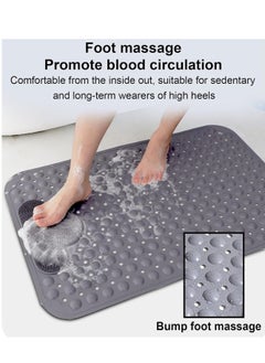 Arabest Shower Mat, Non-Slip Bath Mat with Suction Cups and Drain Holes, Foot Scrubber Mat for Bathroom, Feet Massage, 40cmx70cm (Beige)  - Image 3
