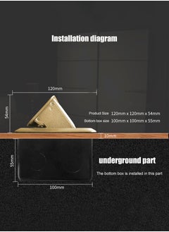 OULIYO All-Copper Curved Waterproof Floor Socket Damping Luxury Multi-functional Hidden Floor Socket Slow Pop-Up Floor Socket  - Image 2
