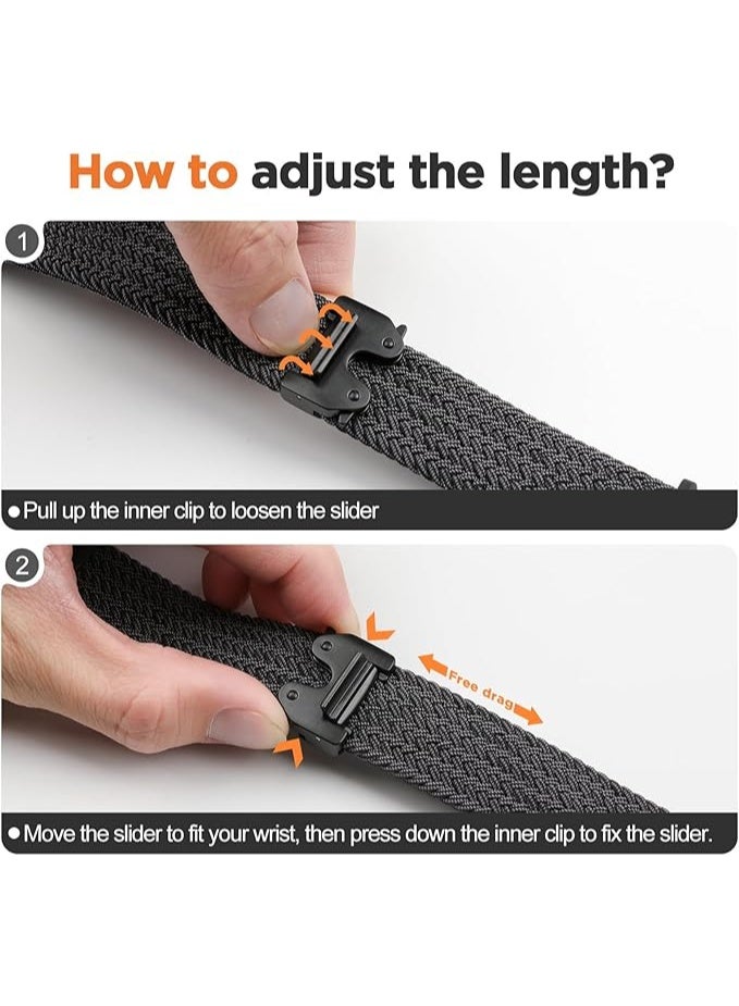 Nylon Straps Compatible with Huawei Watch GT 5/GT 4/3/3 Pro Strap, 22mm Woven Nylon Replacement Straps Bands Breathable Soft Comfort with Parachute Buckle for Women Men - Image 2