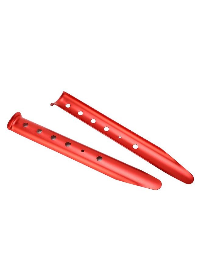 Thoraya - 2pcs U Shaped Tent Nail Lightweight Sand Tent Stakes Peg for Beach Shade Camping Hiking Red - Image 1