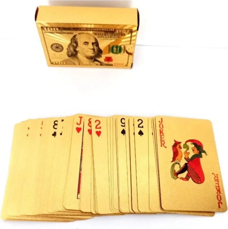 Eser - Invalid brand Gold Playing Card Set in 100 Dollar Shape - 51 and Pisti Playing Cards