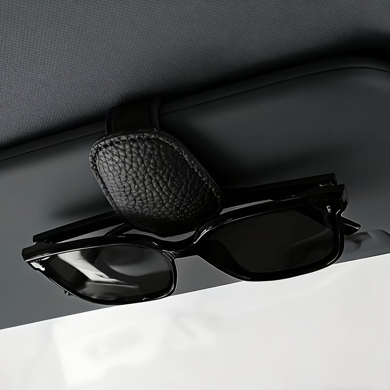 Large Lychee Pattern Gray Car Eyeglass Clip Sun Visor Holder - Image 2