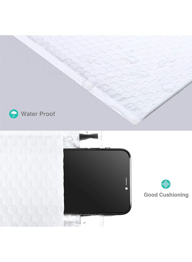 إيروريكس أكياس الفقاعات 50 قطعة ذاتية الغلق من فيلم مبثوق وأكياس فقاعات مضادة للكهرباء الساكنة للتخزين والنقل 15 * 20 + 4 سم أبيض - Image 3