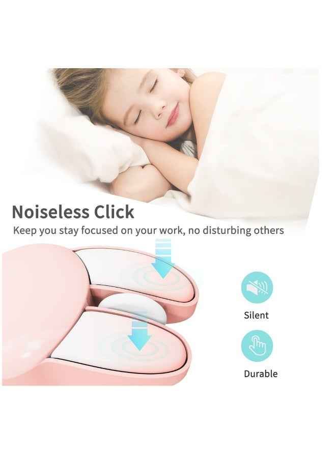 Cute Rabbit Wireless Silent Mouse 24G Slim Optical Mice for PC Laptop Notebook Pink Color - Image 5