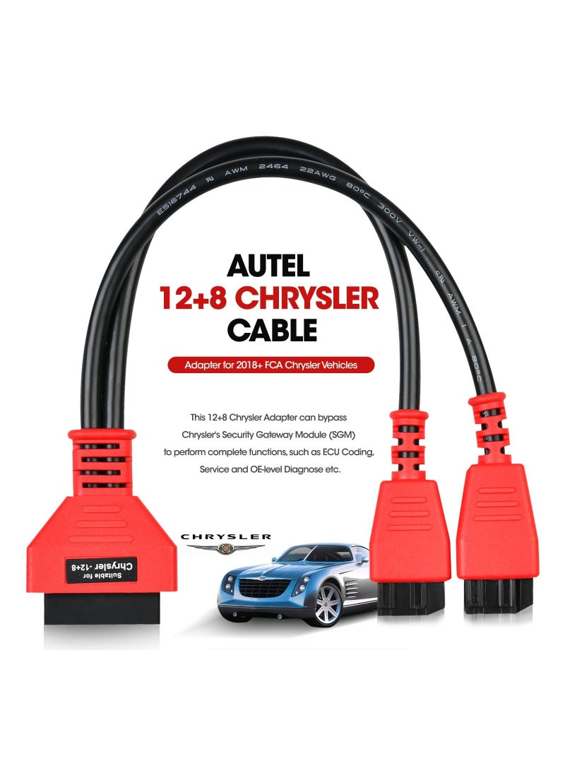 Generic Original OBD2 Adapter for Chrysler 12+8 Programming Cable Connector, Bypass Gateway Protocol Cable  - Image 2