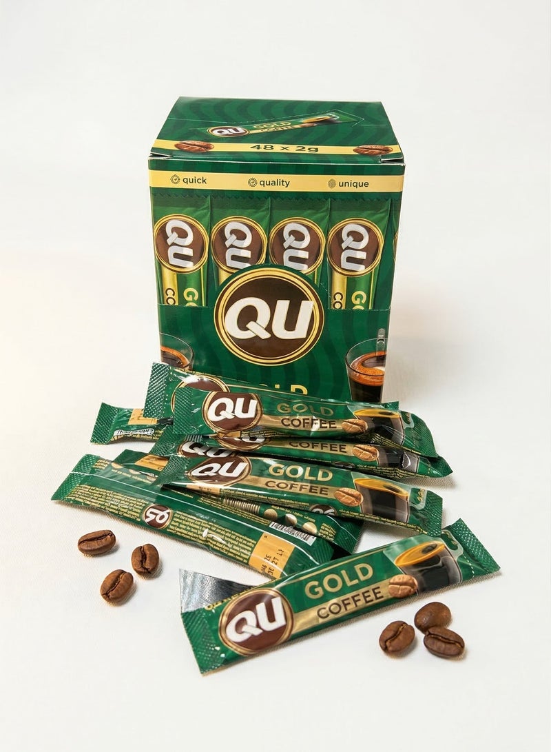 Instant Coffee, Gold, 48 Sachets x 2g - Rich and Strong Flavor Bundle Pack of 3 - Image 2