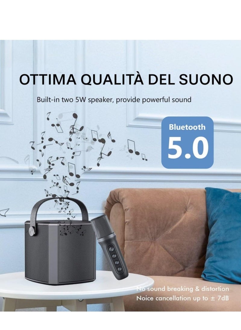 ELTRAZONE Portable Bluetooth Karaoke Speaker with Rechargeable Wireless Microphone, Type-C Charging, Multiple Voice Modes, TF Card Support, Black – Perfect for Parties, Karaoke & Home Entertainment - Image 3