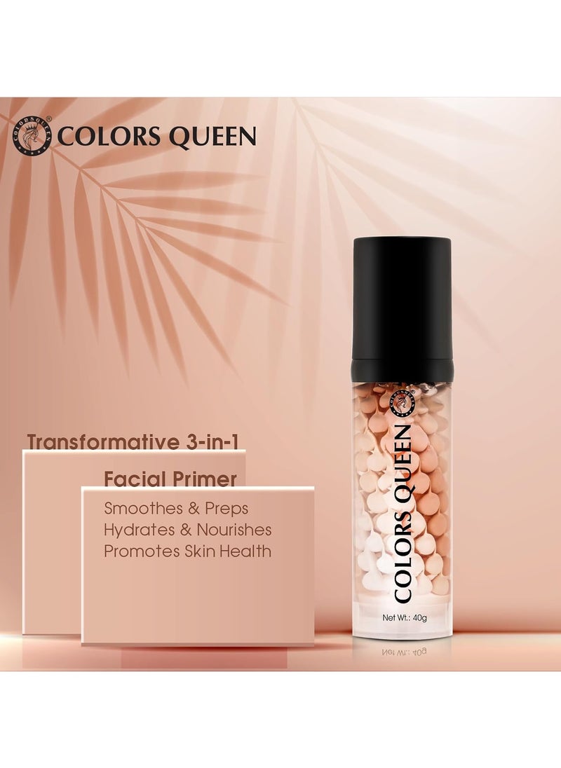COLORS QUEEN 3 in 1 Facial Primer Lightweight Long Lasting Highly Moisturizing Dewy Face Makeup 40g 01  - Image 2